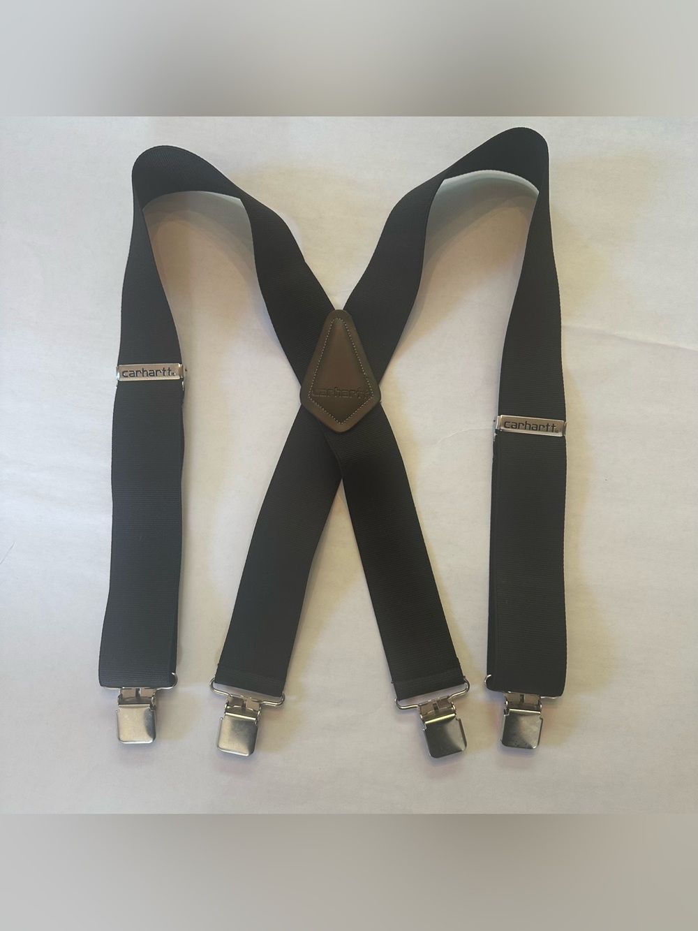 Vintage Carhartt Men's Utility Suspenders Black A109 Heavy Duty Clips Adjustable
